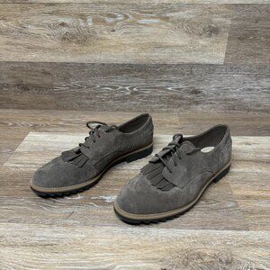 Clarks Somerset Griffin Mabel Tan Suede Oxfords Women's Size 10